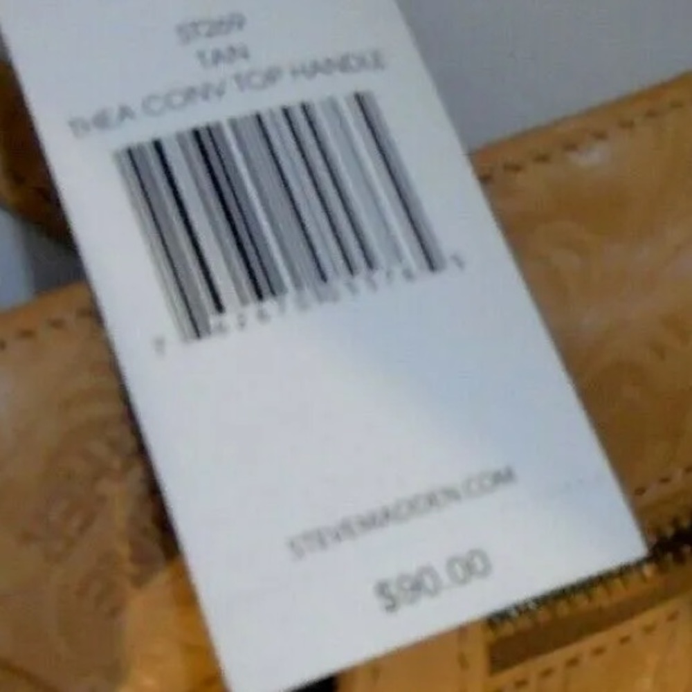 Steven By Steve Madden Tan Tooled Scroll Leather Top Handle Crossbody Purse - Picture 16 of 16